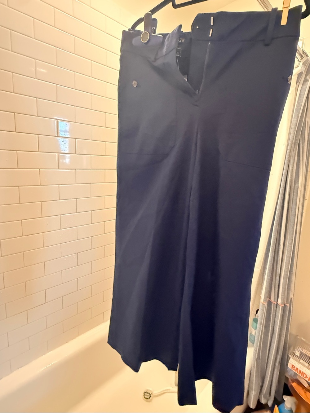J.Crew Navy Sydney Trousers with Contrast Buttons